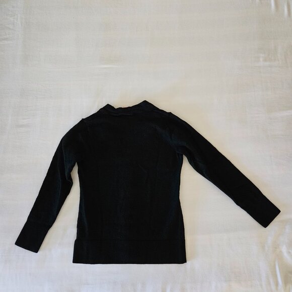 TORY BURCH Simone Black Button-Up Merino Wool Sweater - Picture 4 of 11